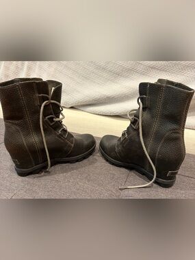 Sorel Joan of Arctic Wedge II Waterproof Boots Grey Sz 7.5